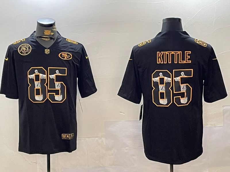 Men San Francisco 49ers 85 Kittle Black Fashion 2024 Nike Limited NFL Jersey style 5